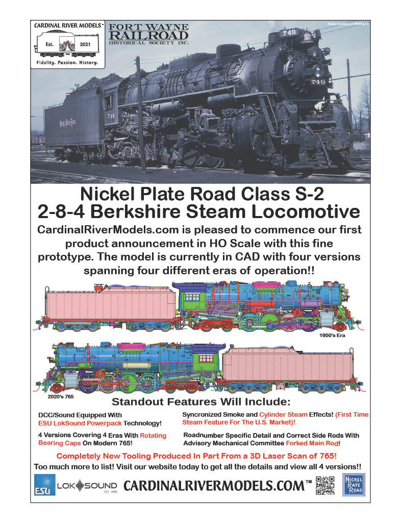Nickel Plate Road Class S-2 2-8-4 Berkshire Steam Locomotive In HO