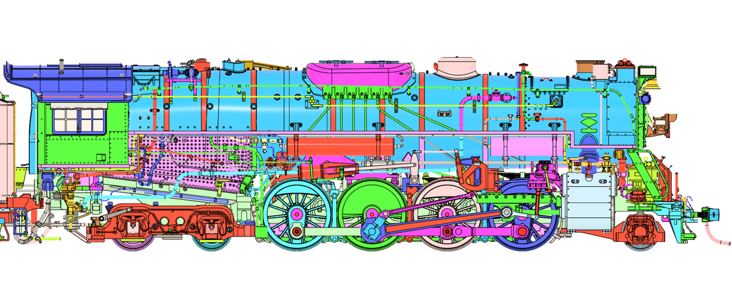 Nickel Plate Road Class S-2 2-8-4 Berkshire Steam Locomotive Road #765 Era: 1980's/1990's Excursion Without Mars Light